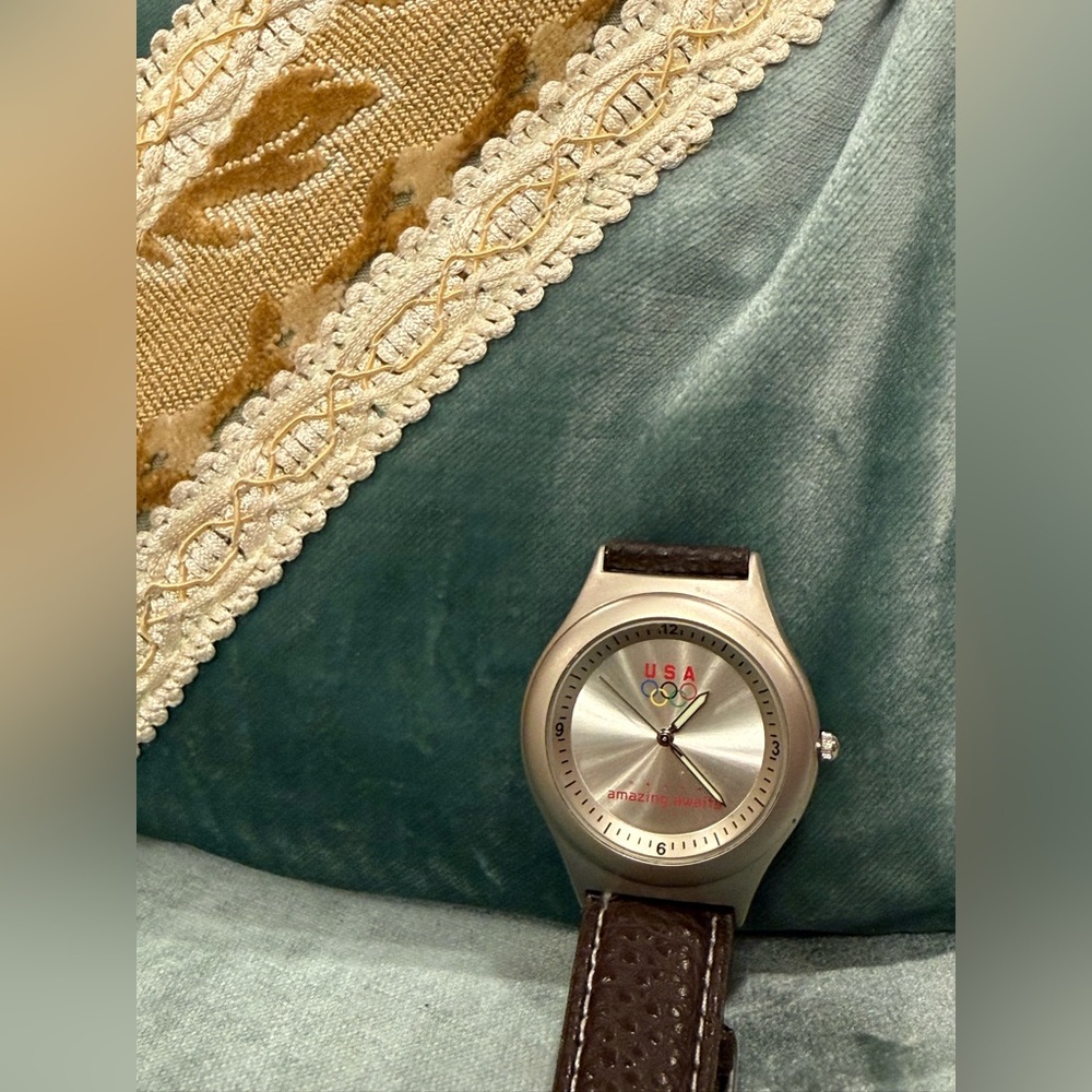 USA Olympic “Amazing Awaits” Women’s Quartz Watch – Brown Strap